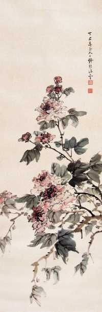 徐绮琴 丁丑（1937年）作 花卉 立轴